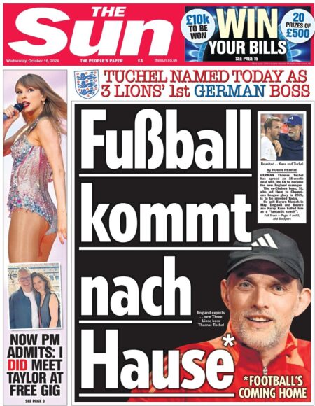 The Sun – Fussball kommt nacht hause