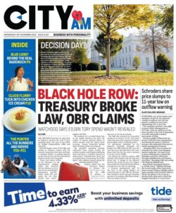 CITY AM – Black Hole Row: Treasury broke law, OBR claims