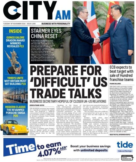 CITY AM – Prepare for difficult US trade talks 