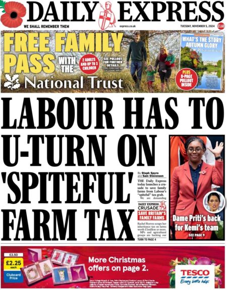 Daily Express – Labour has to U-turn on ‘spiteful farm tax’