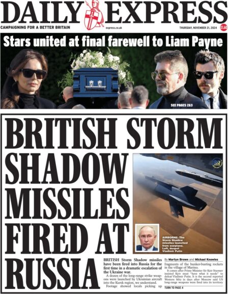 British storm shadow missiles fired at Russia – Daily Express 