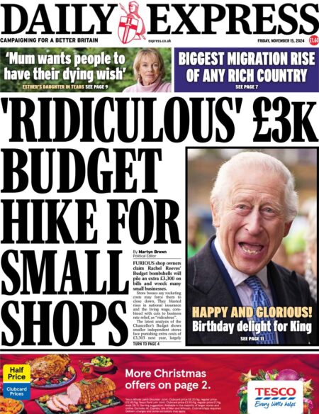 Daily Express – £3K budget hike for small shops 