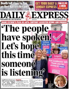 The People have spoken! Let’s hope this time someone is Listening? – Daily Express front page