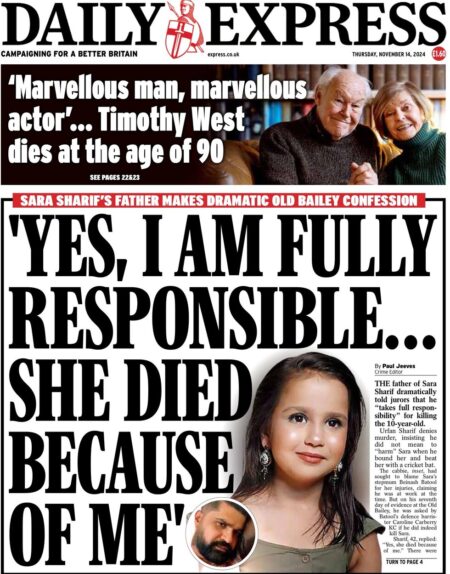 Daily Express – She died because of me 