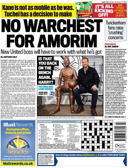 Mail Sport – No war chest for Amorim