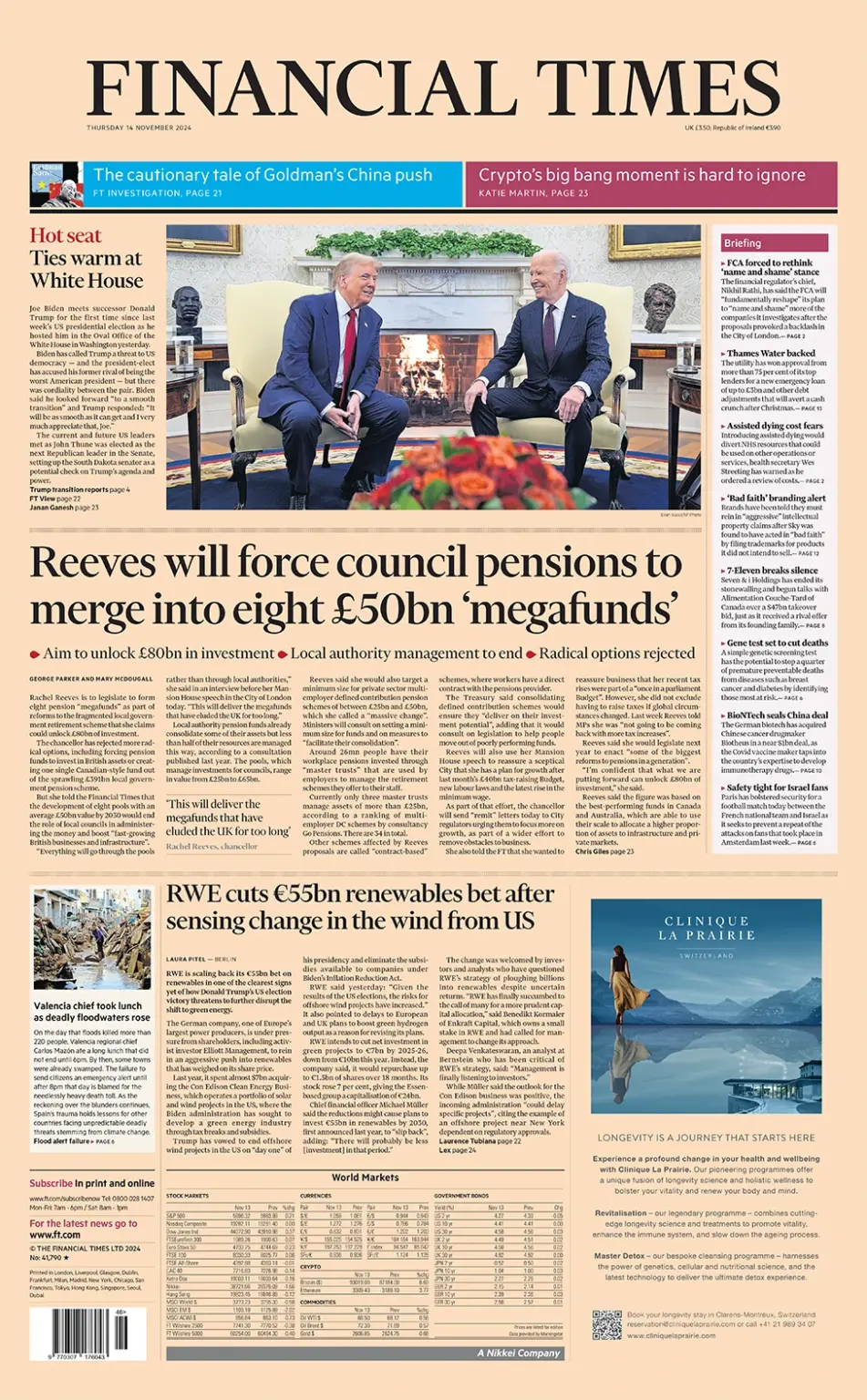 FT – Reeves will force council pensions to merge into eight £50bn megafunds 