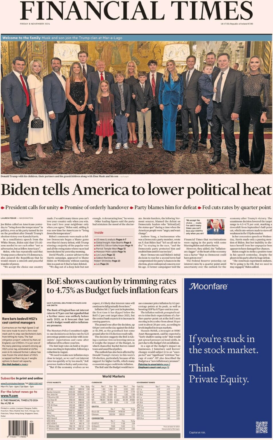 FT – Biden tells America to lower political heat 