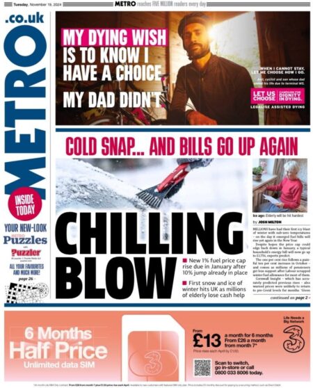 Metro – Cold snap … and bills go up again 