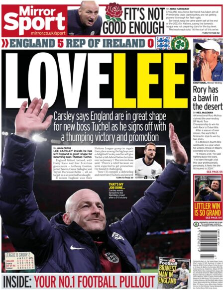 Mirror Sport – England 5 Ireland 0 – LOVELEE