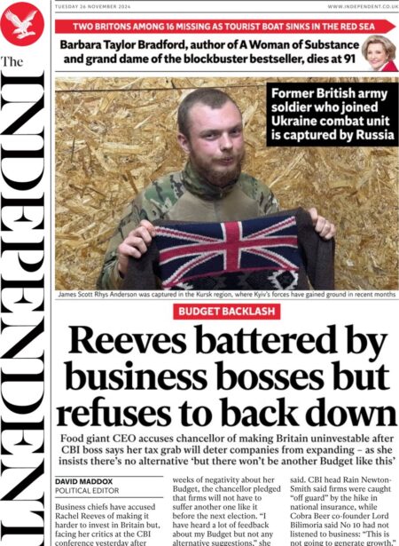 Reeves battered by business bosses but refuses to back down – The Independent 