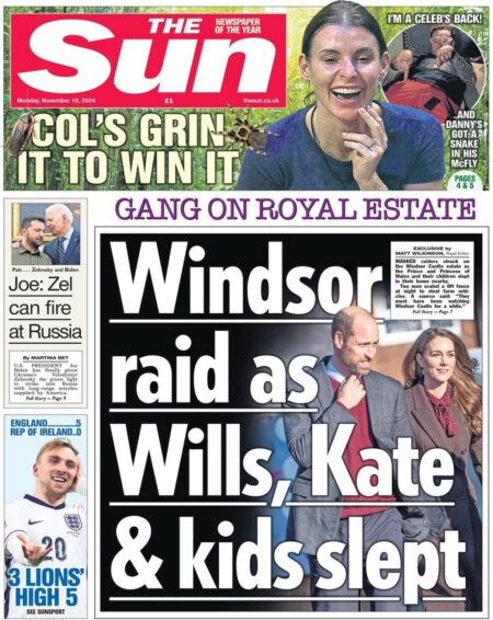 The Sun – Windsor raid as Wills, Kate and kids slept