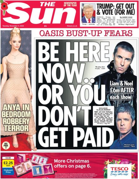 The Sun – Be here now or you don’t get paid