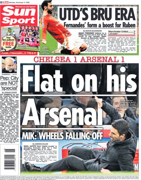 Sun Sport – Chelsea 1 Arsenal 1 Flat on his Arsenal