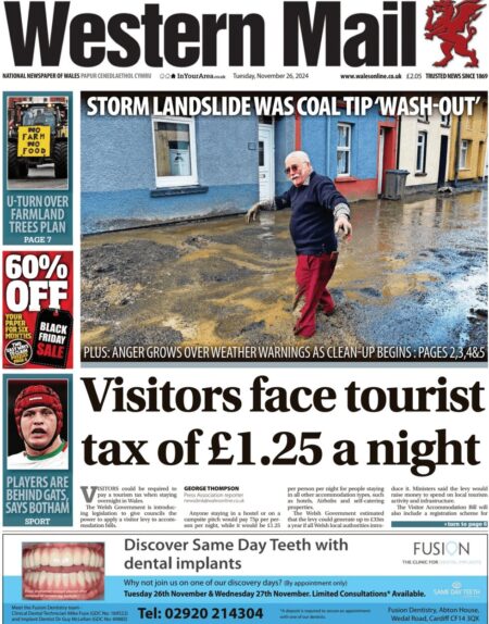 Visitors face tourist tax of £1.25 a night – Western Mail 