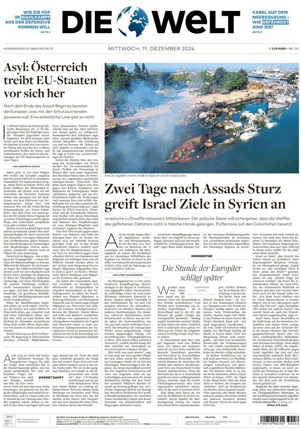 die welt front page 11/12/2024