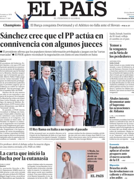 El Pais Front Page 12/12/2024