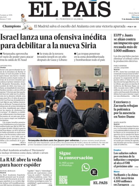 El Pais Front Page 11/12/2024