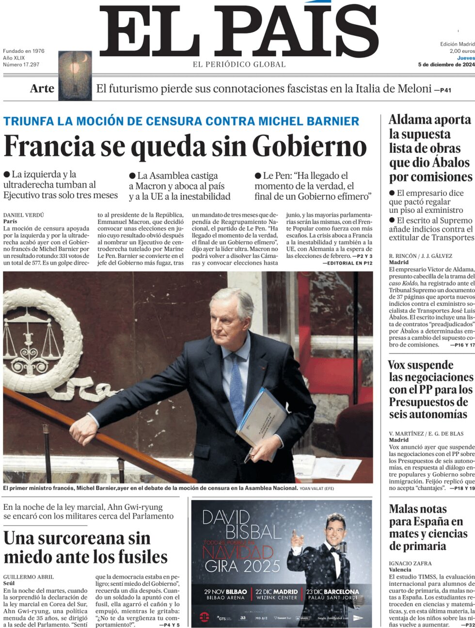 el pais front page 6/12/2024