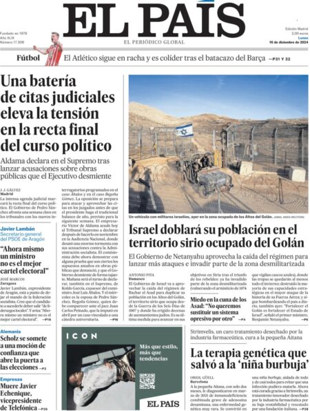 El Pais Front Page 16/12/2024