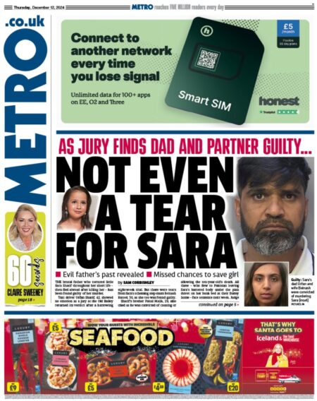 Not even a tear for Sara – Metro 