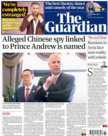 Alleged Chinese spy linked to Prince Andrew is named – The Guardian