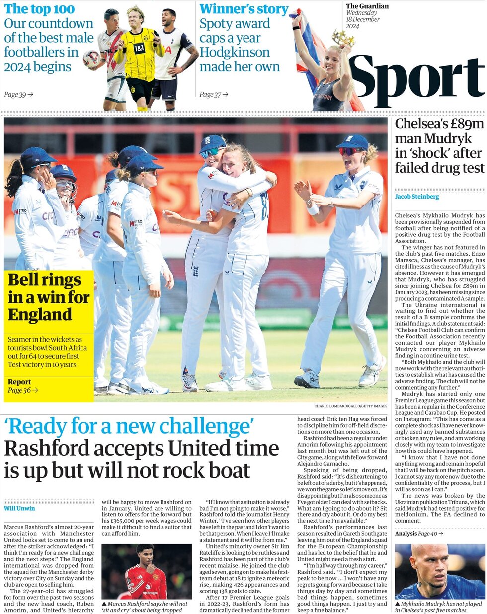 Bell rings in a win for England – Guardian Sport