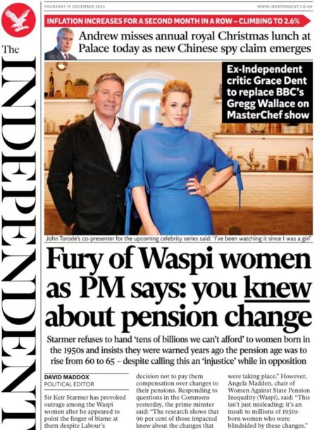 Fury of Waspi women as PM says: you knew about pension change – The Independent 