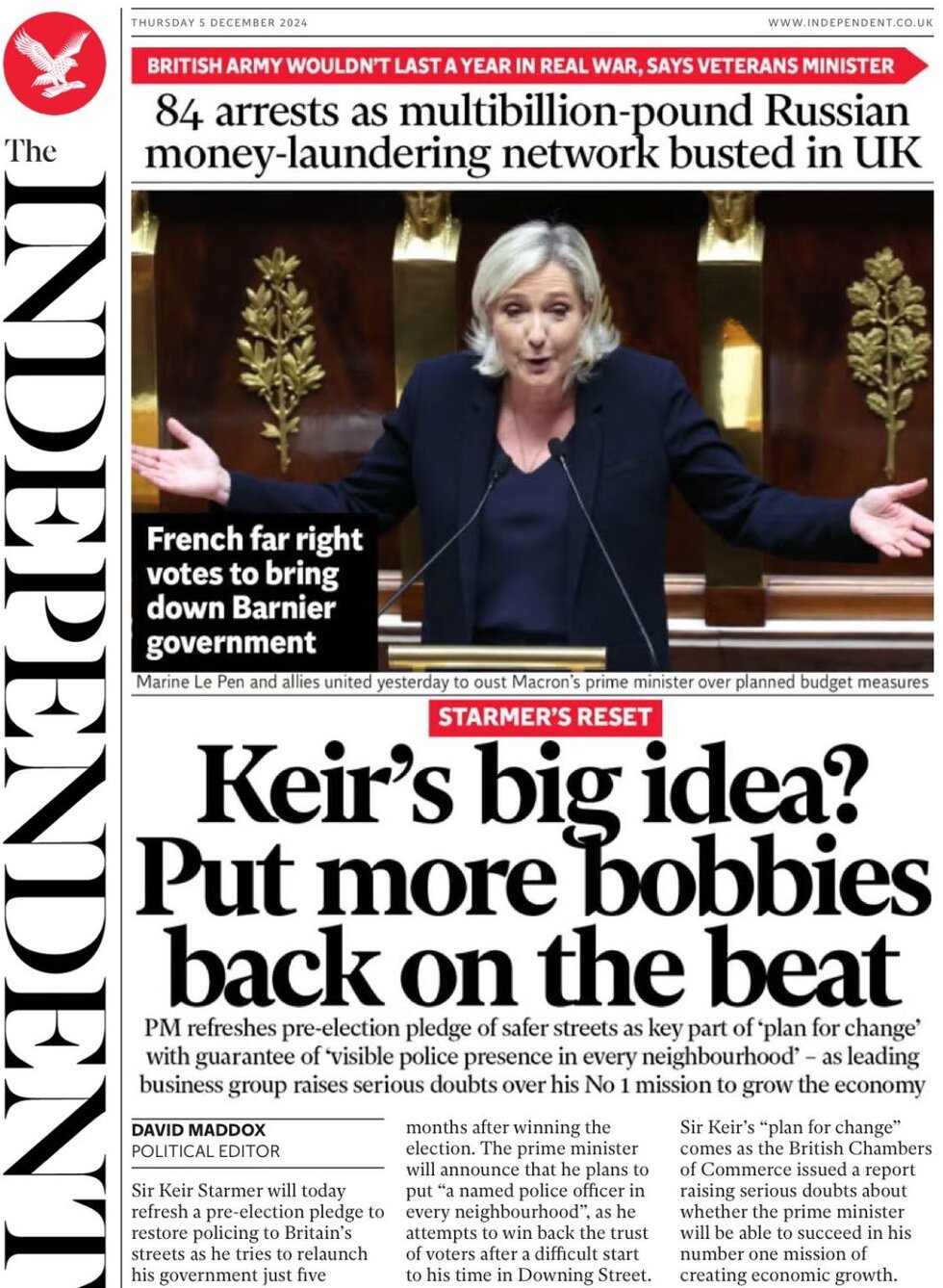 the independent front page 5/12/2024