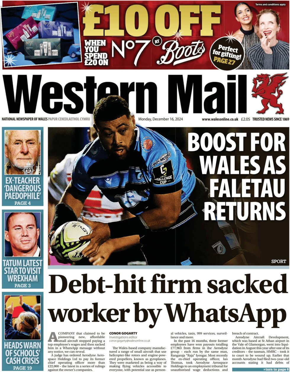 Debt-hit firm sacked worker by WhatsApp - Western Mail