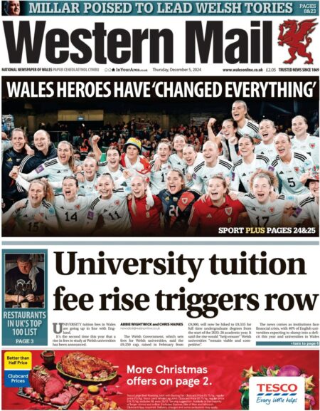 University tuition fee rise triggers row – Western Mail