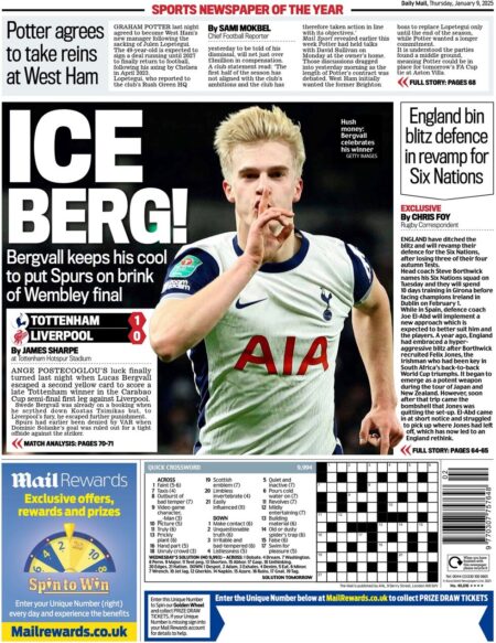 ICE BERG! Bergvall keeps his cool to put Spurs on brink of Wembley final