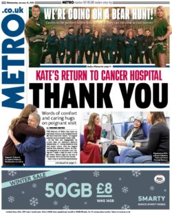 Kate’s return to cancer hospital: Thank You