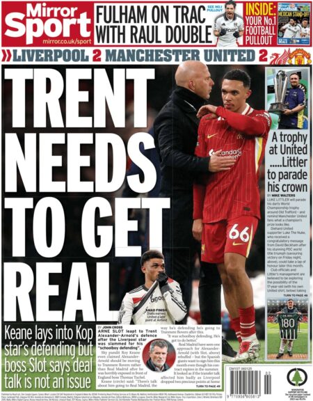 Liverpool 2 Manchester United 2: Trent needs to get real