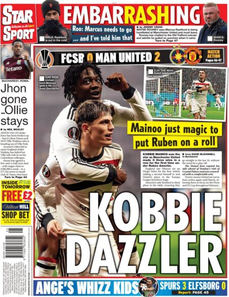 FCSB 0 Man United 2 – Kobbie Dazzler