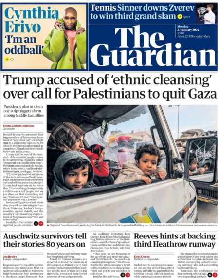 Trump accused of ‘ethnic cleansing’ over call for Palestinians to quit Gaza