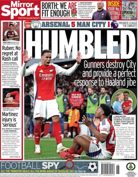 Arsenal 5 Man City 1 – Humbled