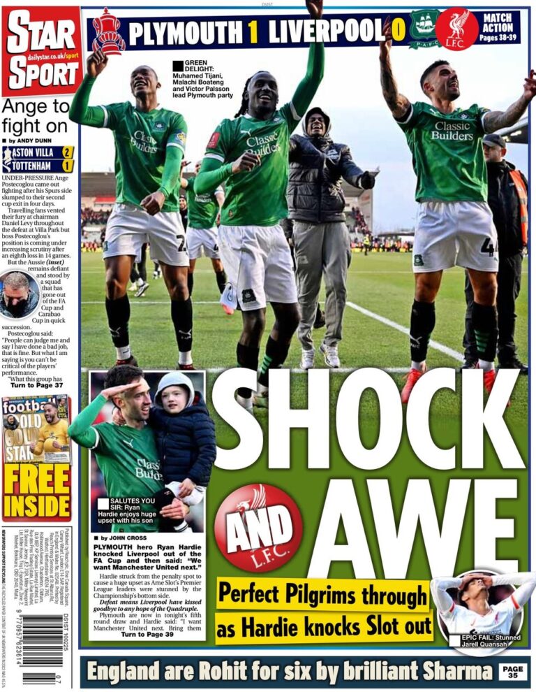 Plymouth 1 Liverpool 0 – shock awe!